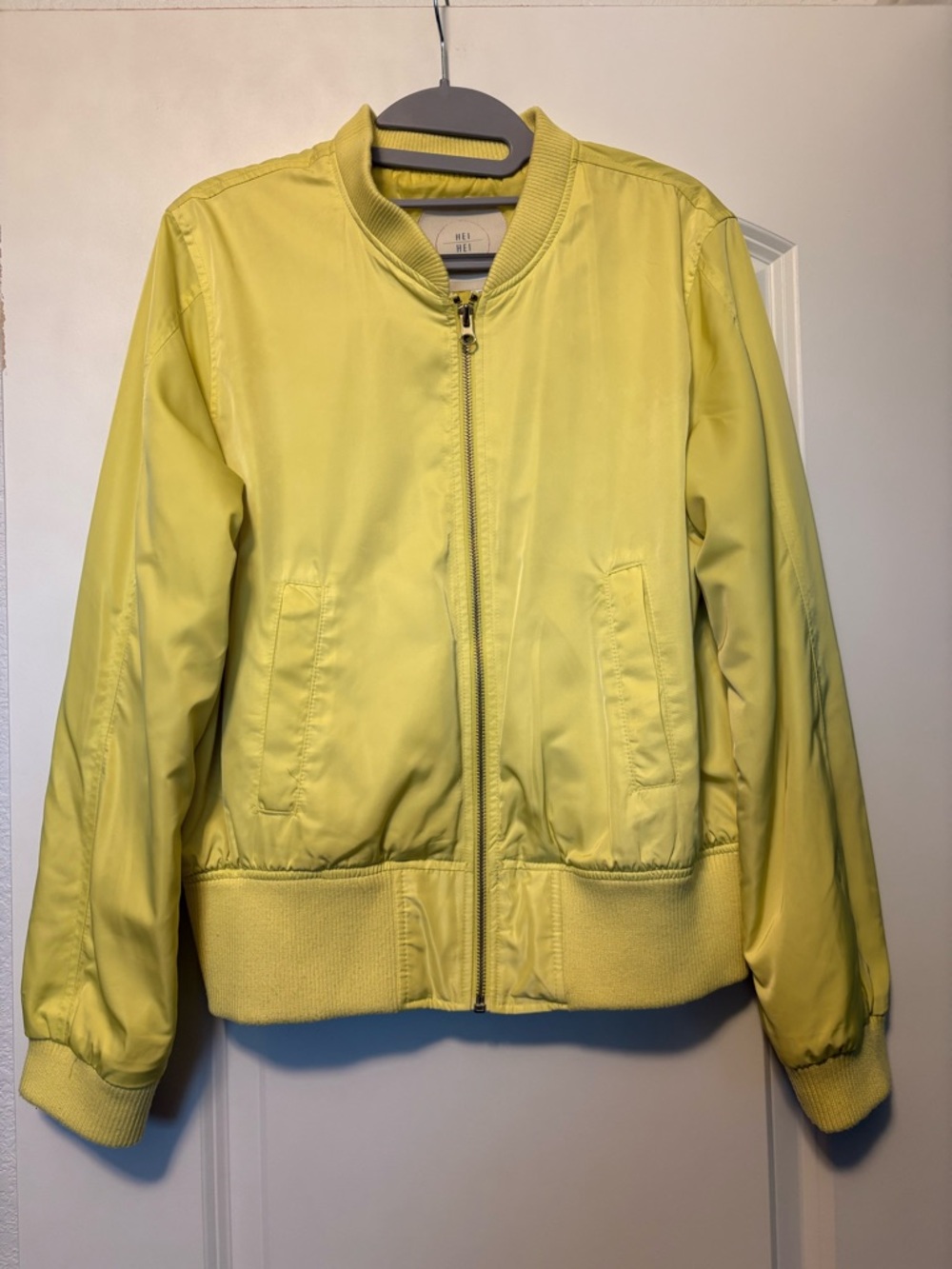 Yellow Anthropologie Hei Hei Bomber Jacket Sz M
